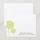 Groene Paardenbloemen Platte Notitiekaarten Kaart (Voorkant / Achterkant)