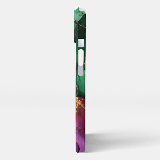 Groene paarse Alcohol Art Girly Gold iPhone Hoesje (Linkerkant)