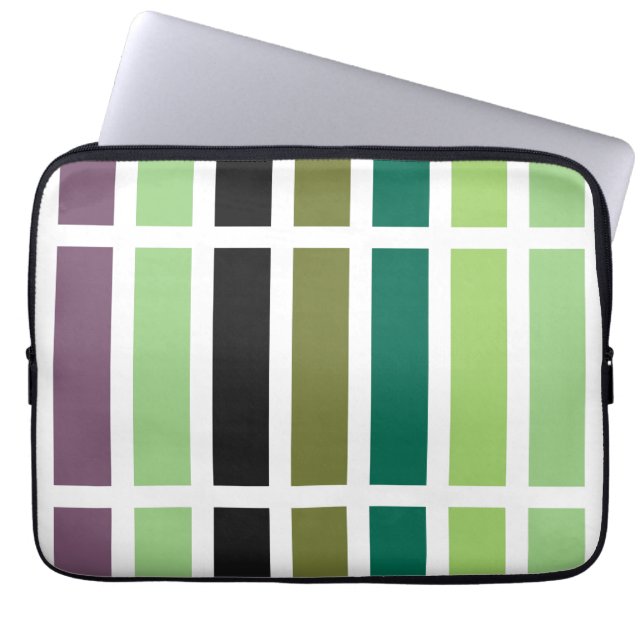 Groene Paarse Black Hues Laptop Sleeve (Voorkant)