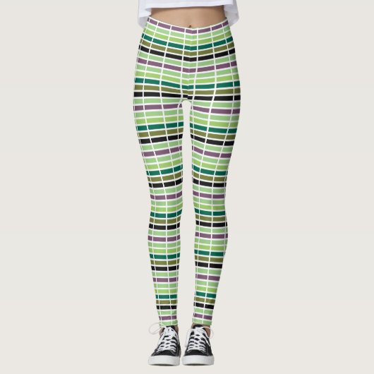 Groene Paarse Black Hues Leggings (Voorkant)