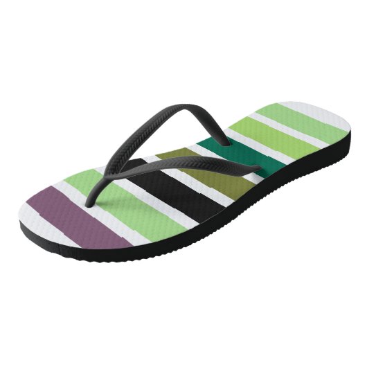 Groene Paarse Black Hues Teenslippers (Schuin)