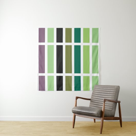 Groene Paarse Black Hues Wandkleed (In situ)