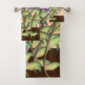 Groene + Paarse bladperzik Bad Handdoek (Insitu)