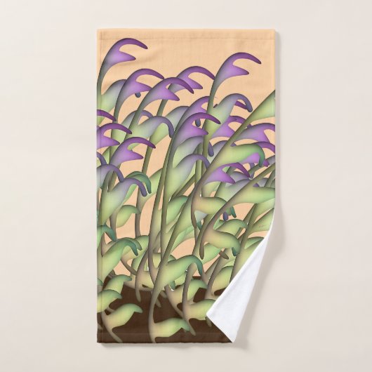 Groene + Paarse bladperzik Bad Handdoek (Handdoek)