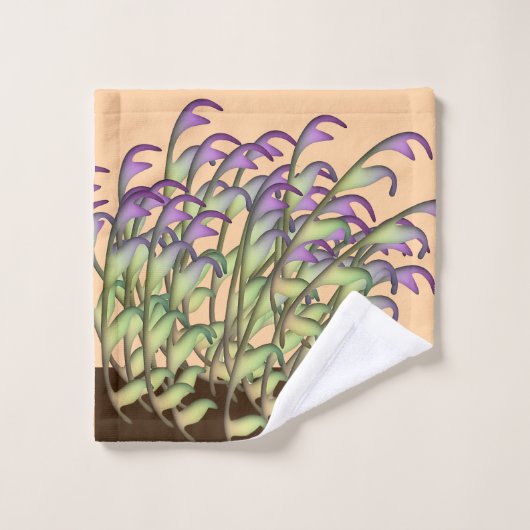 Groene + Paarse bladperzik Bad Handdoek (Wasdoekje)