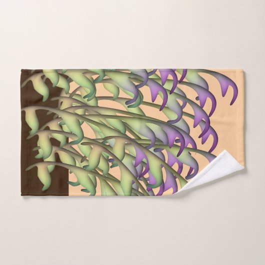 Groene + Paarse bladperzik Bad Handdoek (Handdoek)