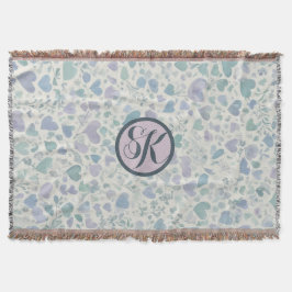 Groene Paarse Blauwe Liefde Harten Deken