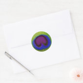 Groene Paarse Blauwe Peacock Veer Stickers / Afdic (Envelop)