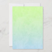 Groene Paarse blauwe vlindergrens bat Mitzvah Kaart (Achterkant)