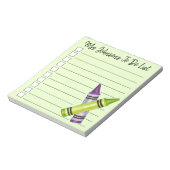 Groene Paarse Crayon School Art-leraar Notitieblok (Linkerzijde)