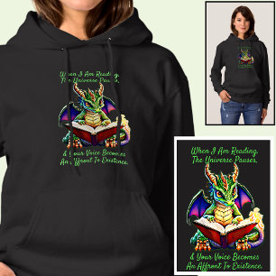 Groene Paarse Drakenwaarschuwing Leesboek Voice Hoodie