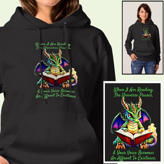 Groene Paarse Drakenwaarschuwing Leesboek Voice Hoodie