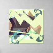 Groene, Paarse en blauwe geometrische bergen Canvas Afdruk (Voorkant)