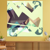 Groene, Paarse en blauwe geometrische bergen Canvas Afdruk (Insitu (Woonkamer))