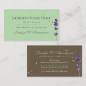 Groene Paarse etherische oliën Lavendel Visitekaartje (Voorkant / Achterkant)