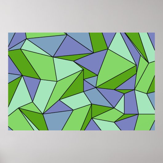 Groene Paarse extra grote afdruk "Vermindert" Poster (Voorkant)