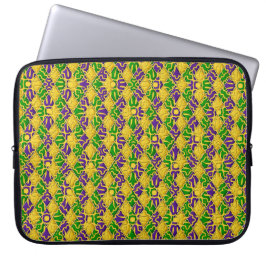 GROENE PAARSE GEEL WITTE MARDI GRAS FLEUR DI LIS LAPTOP SLEEVE