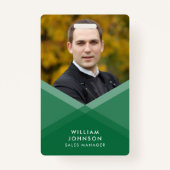 Groene Paarse gelaagde geometrische foto Badge (Voorkant)