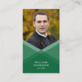 Groene Paarse gelaagde geometrische sociale media  Visitekaartje (Voorkant)