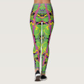 Groene Paarse Gele Kush Splatter Leggings (Achterkant)