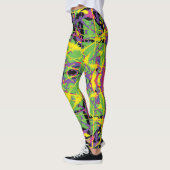 Groene Paarse Gele Kush Splatter Leggings (Links)