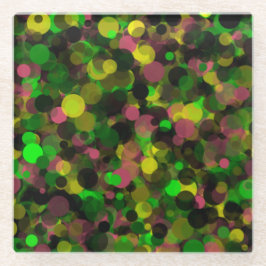 Groene Paarse Gele Stip Glas Onderzetter