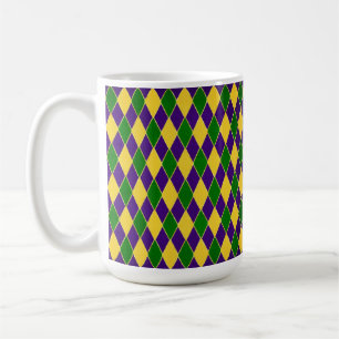 GROENE PAARSE GELLOW MARDI GRAS DIAMOND KOFFIEMOK