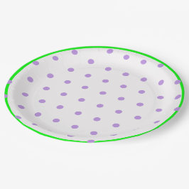 Groene Paarse geometrische polka stippen Papieren Bordje
