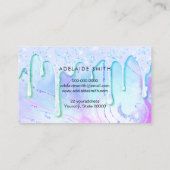 Groene paarse glitter druppels ontwerp visitekaartje (Achterkant)