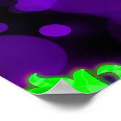 Groene & Paarse Glowing Suiker Skull Halloween Poster (Hoek)