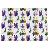 GROENE PAARSE GOLD MARDI GRAS MASKS & FEATHES GROOT CADEAUZAKJE (Voorkant)