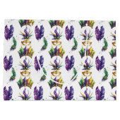 GROENE PAARSE GOLD MARDI GRAS MASKS & FEATHES GROOT CADEAUZAKJE (Achterkant)