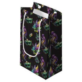 GROENE PAARSE GOLD MARDI GRAS MASKS & FEATHES KLEIN CADEAUZAKJE