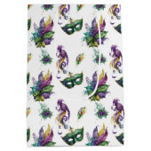 GROENE PAARSE GOLD MARDI GRAS MASKS & FEATHES MEDIUM CADEAUZAKJE (Achterkant)