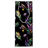 GROENE PAARSE GOLD MARDI GRAS MASKS & FEATHES WIJN CADEAUTAS (Achterkant)