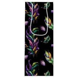 GROENE PAARSE GOLD MARDI GRAS MASKS & FEATHES WIJN CADEAUTAS