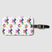 GROENE PAARSE GOUDEN MARDI GRASMASKERS BAGAGELABEL (Voorkant (horizontaal))