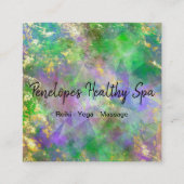 Groene Paarse goudontracten Vierkante Visitekaartje (Voorkant)