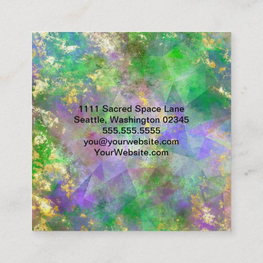 Groene Paarse goudontracten Vierkante Visitekaartje (Achterkant)