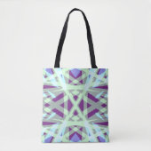 Groene Paarse grijze blauwe kunst deco trilling Tote Bag (Voorkant)