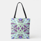 Groene Paarse grijze blauwe kunst deco trilling Tote Bag (Achterkant)