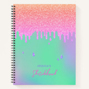 Groene Paarse holografische roze Oranje glittersch Notitieboek