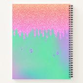 Groene Paarse holografische roze Oranje glittersch Notitieboek (Achterkant)