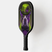 Groene Paarse hond Steampunk Tophat Pickleball Paddle (Links)