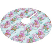 GROENE & PAARSE KERSTKOEKJES & SNOEPJES KERSTBOOM ROK (Gekanteld)