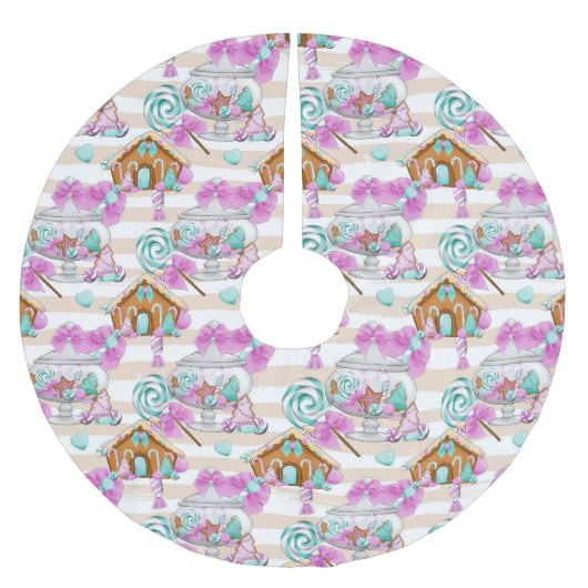 GROENE & PAARSE KERSTMIS SNOEPJES & HUIZEN KERSTBOOM ROK (Voorkant)