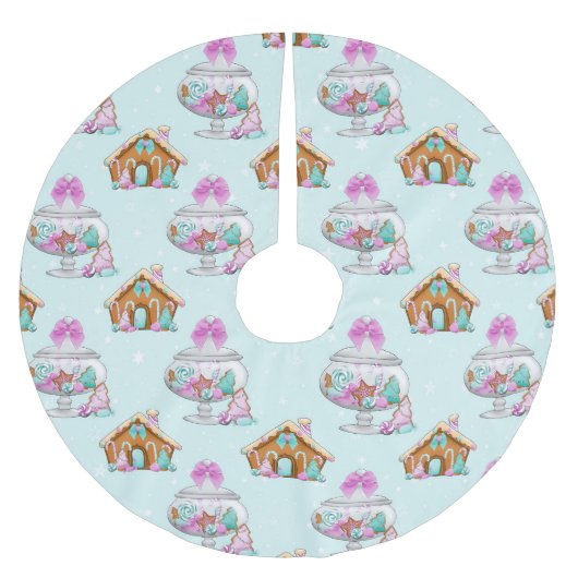 GROENE & PAARSE KERSTMIS SNOEPJES & HUIZEN KERSTBOOM ROK (Voorkant)