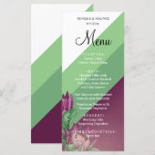 Groene Paarse Koningsprotea Aquarel Kunst Menu (Voorkant / Achterkant)