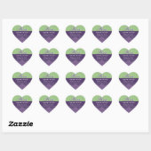 Groene Paarse Liefde Bruid en bruidegom Datum V08A Hart Sticker (Vel)
