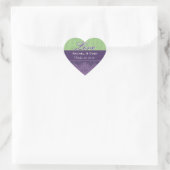 Groene Paarse Liefde Bruid en bruidegom Datum V08A Hart Sticker (Tas)